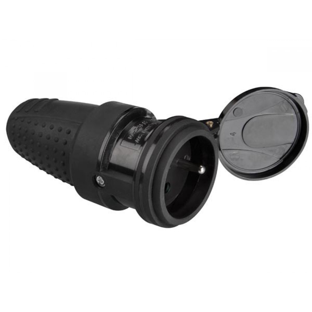 Stekker rubber (vrouwelijk) 10/16A